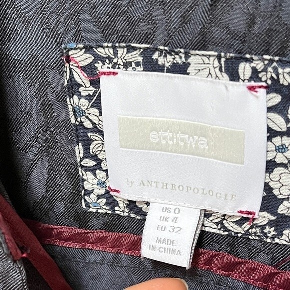 Anthropologie Ett Twa James Tie Waist Jumpsuit Romper in Navy 0 - Picture 9 of 14